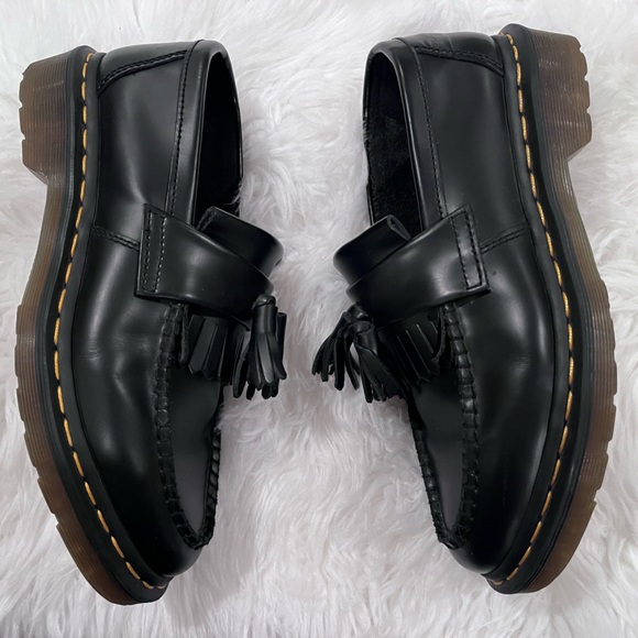 DR. MARTEN Adrian Leather Black Tassel Oxford Slip On Loafers - Womens 8 - Picture 7 of 13